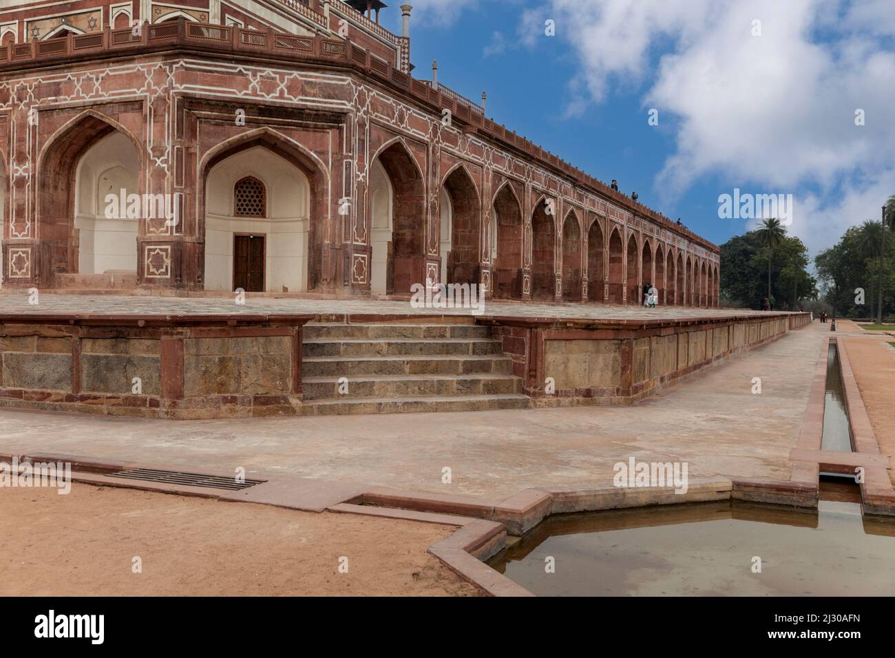 Neu-Delhi, Indien. Dekoratives Mauerwerk, Humayun's Tomb, das erste Mughal-Mausoleum in Delhi. Stockfoto