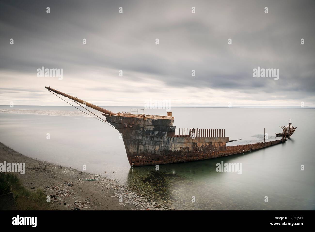 Schiffbruch in Puntas Arenas, Patagonien, Provinz Magallanes, Chile, Südamerika Stockfoto