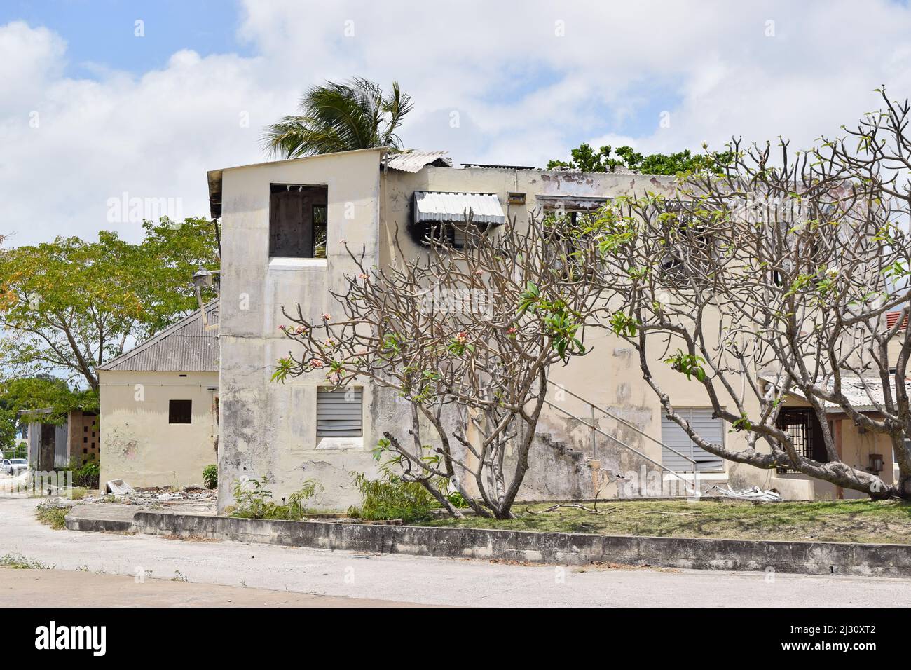 Verlassenes Haus am Strand von Barbados. Stockfoto