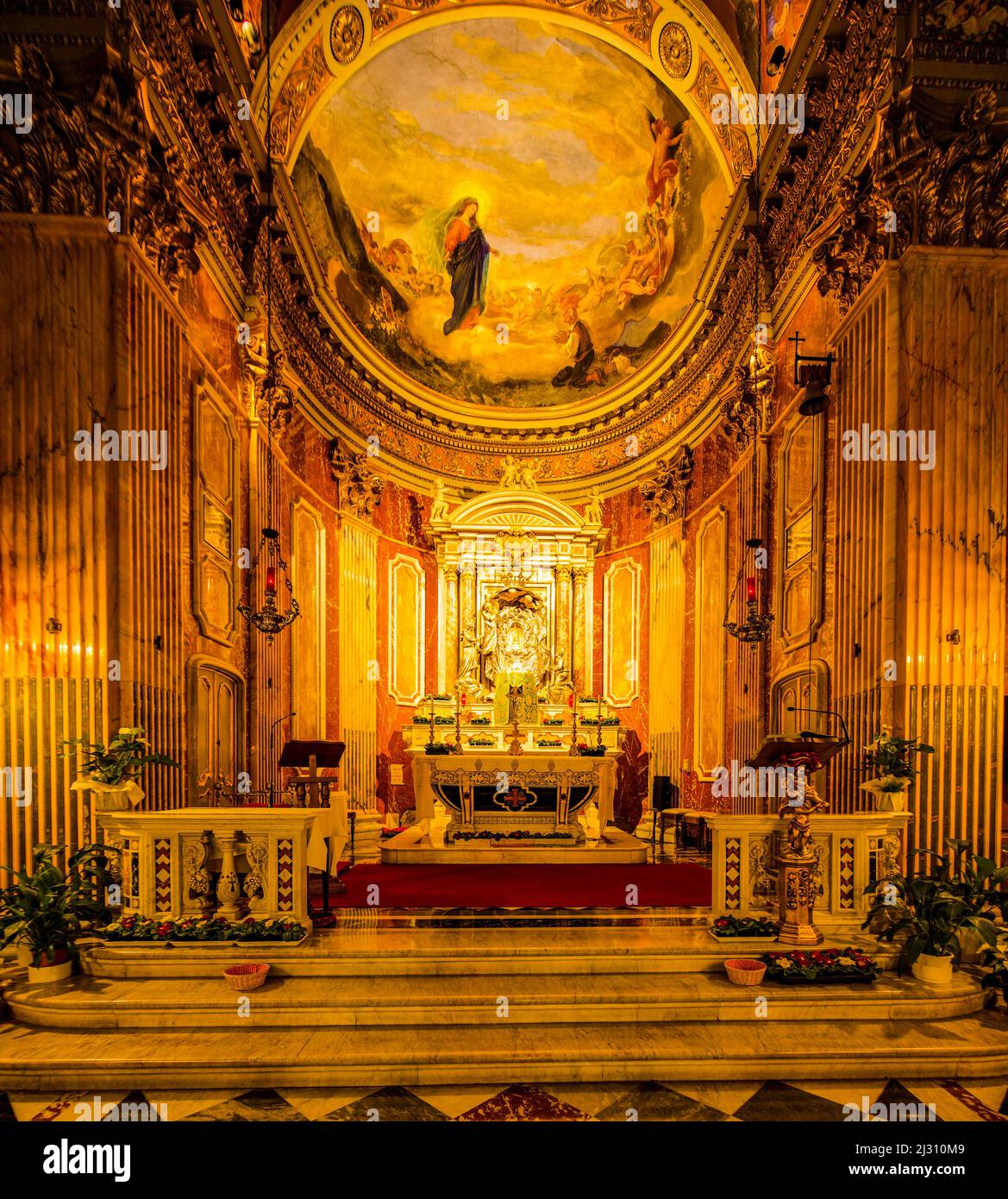 Chor der Kirche der Madonna von Montallegro, Rapallo, Ligurien; Levantine Riviera, Italien Stockfoto