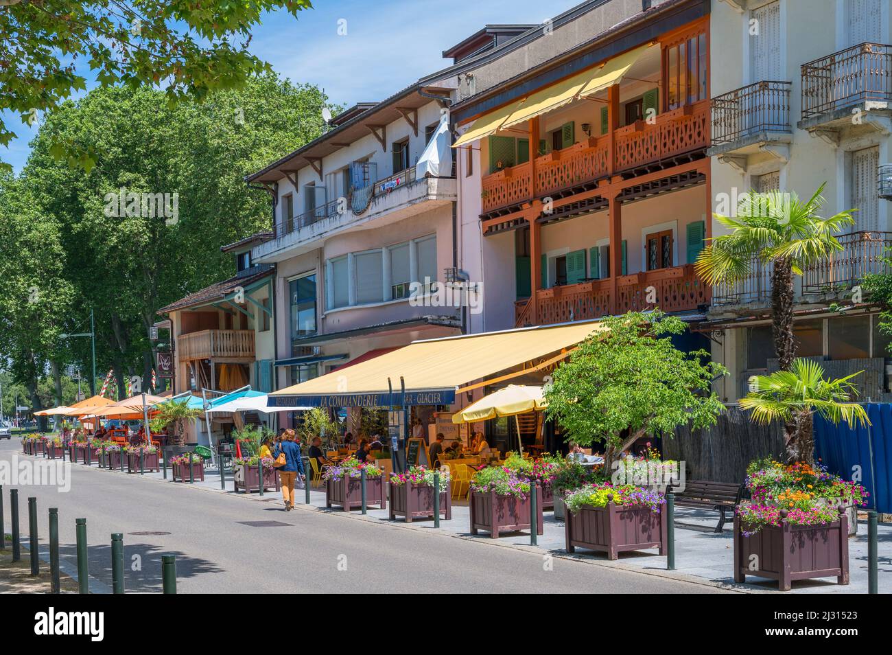 Gasse in Thonon les Bains, Departement Haute-Savoie, Auvergne-Rhone-Alpes, Frankreich Stockfoto
