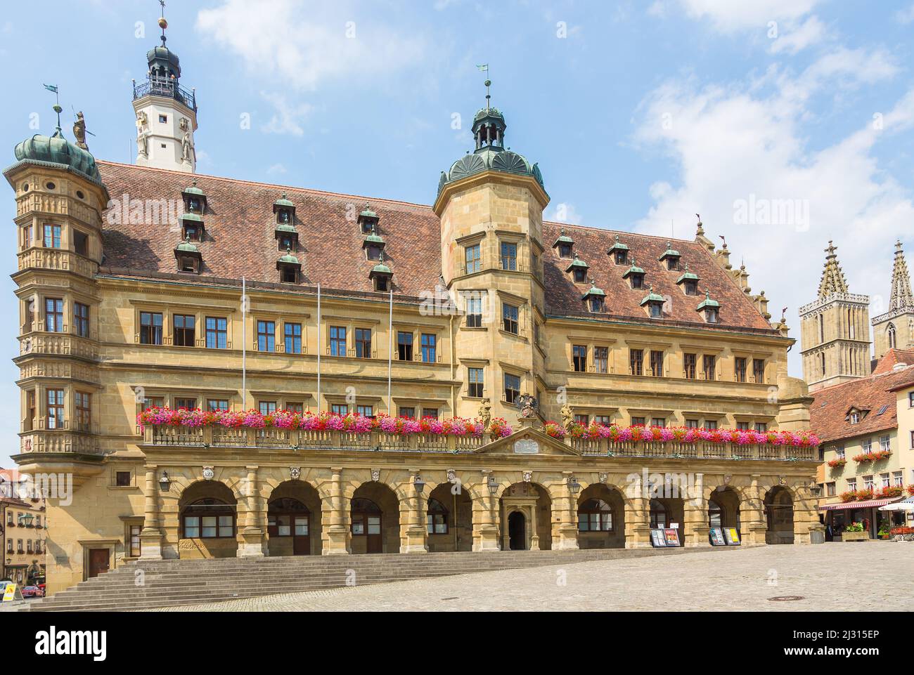 Rothenburg ob der Tauber; Marktplatz; Rathaus Stockfoto