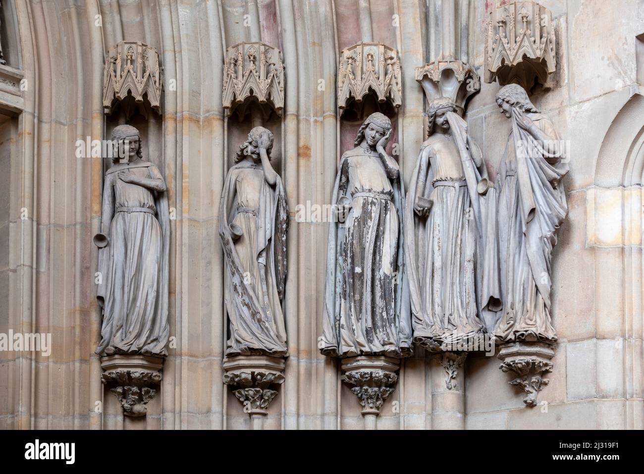 Fünf törichte Jungfrauen, Magdeburger Dom, Sachsen-Anhalt, Deutschland Stockfoto