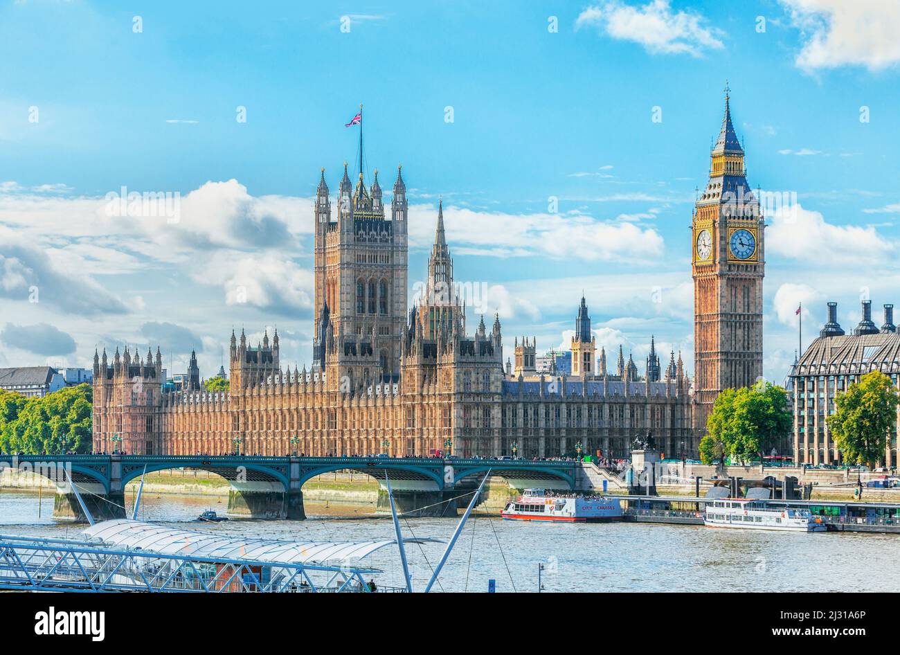 Blick auf Big Ben und Houses of Parliament, London, England, Großbritannien Stockfoto