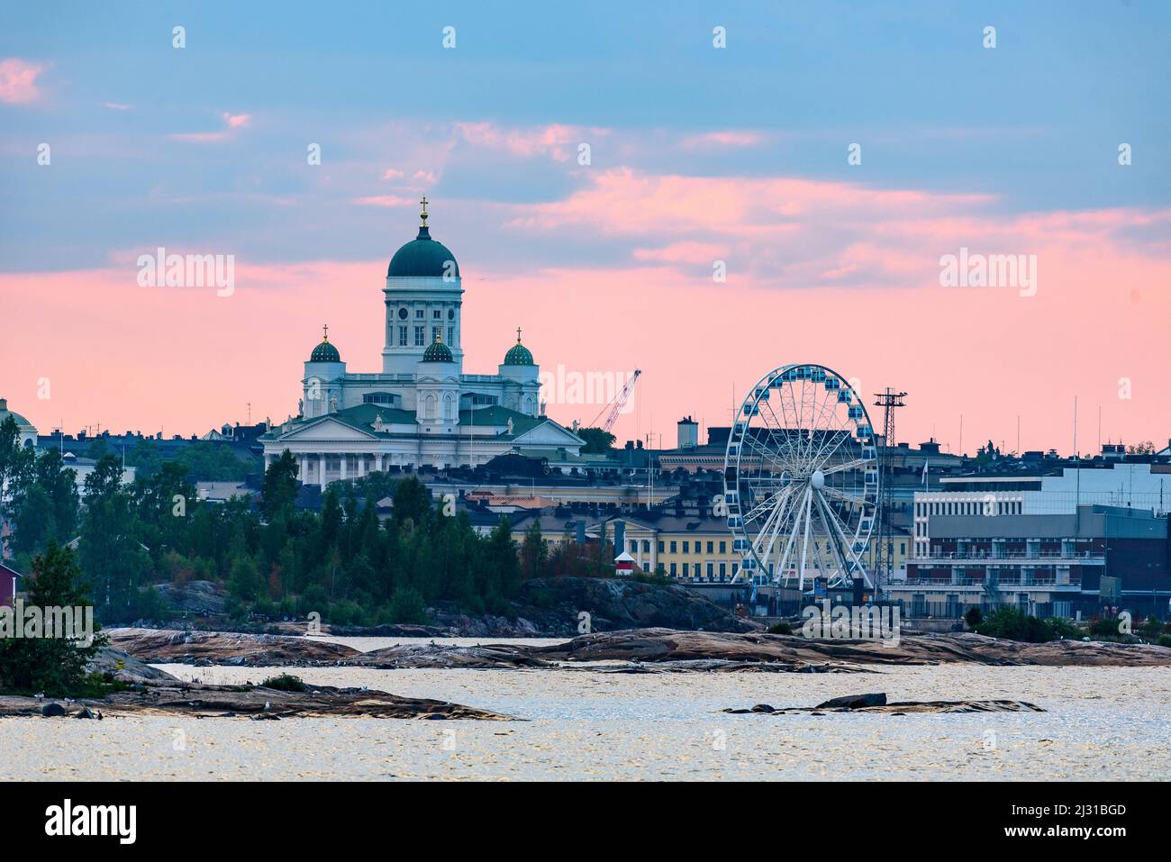 Hafen, Blick auf das Stadtzentrum, Helsinki, Finnland Stockfoto