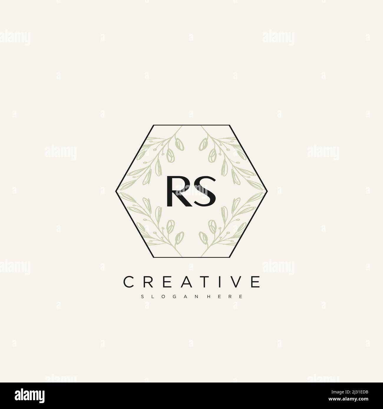 RS Anfangsbuchstabe Blume Logo Vorlage Vektor Premium-Vektor Stock Vektor