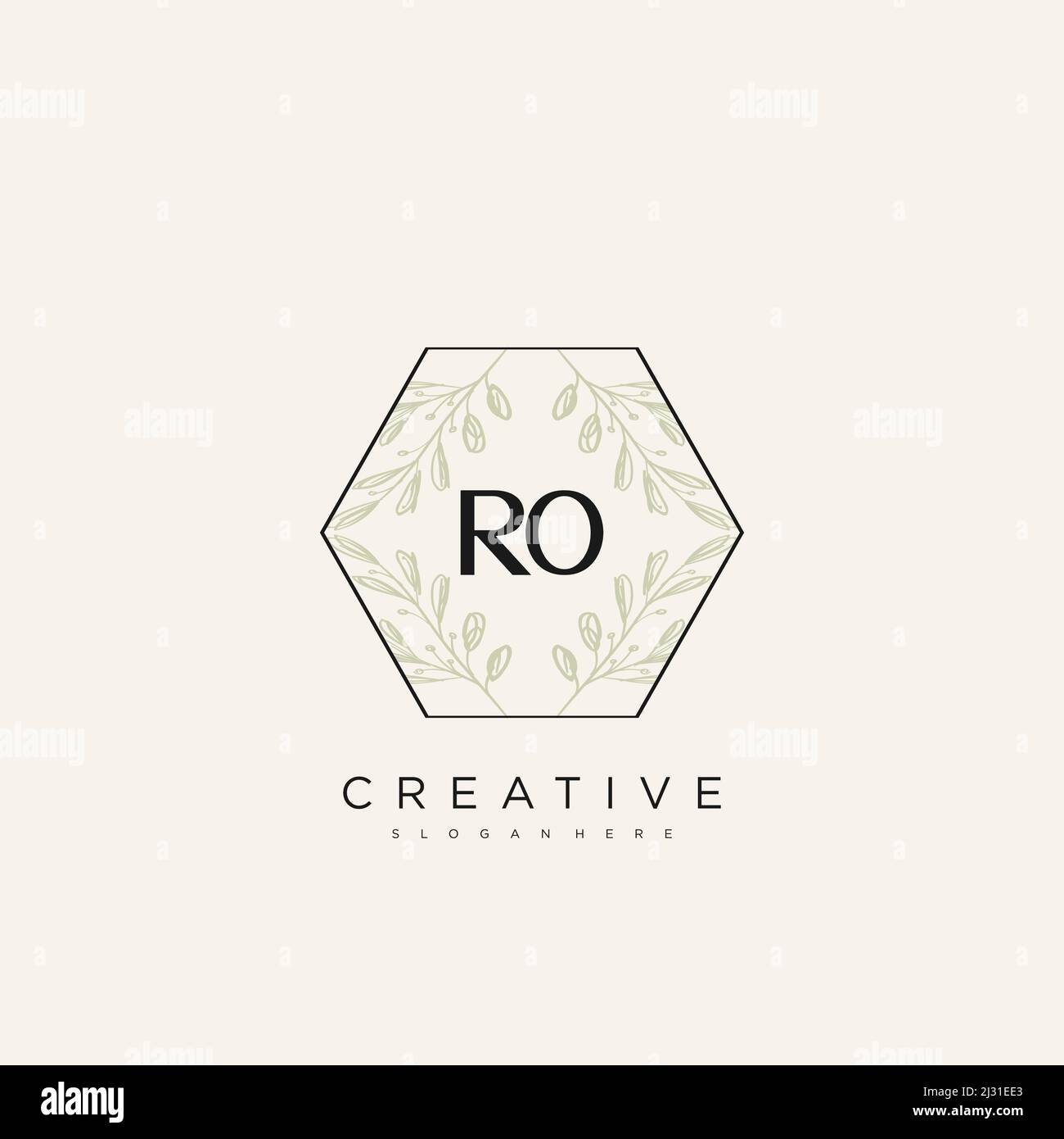 RO Anfangsbuchstabe Blume Logo Vorlage Vektor Premium Vektor Stock Vektor