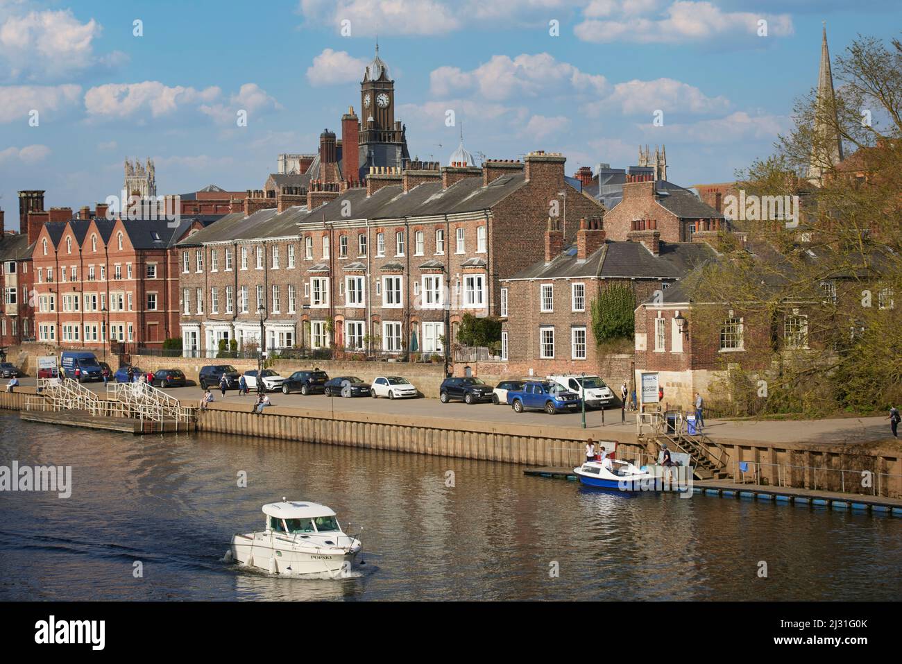 Micklegate Road Bridge und River Ouse in der Stadt York, England, North Yorkshire Stockfoto
