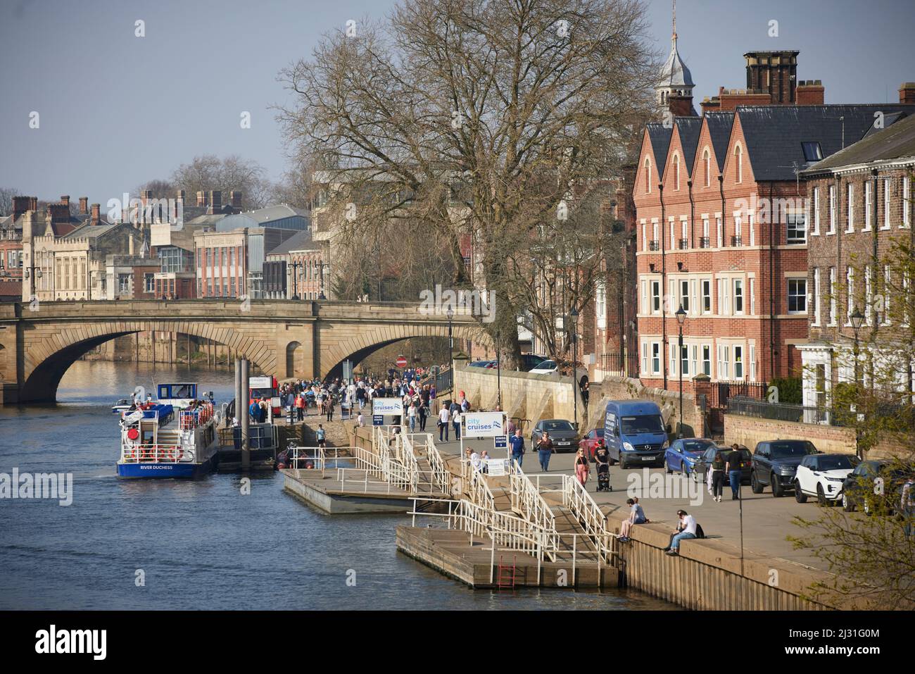 Micklegate Road Bridge und River Ouse in der Stadt York, England, North Yorkshire Stockfoto