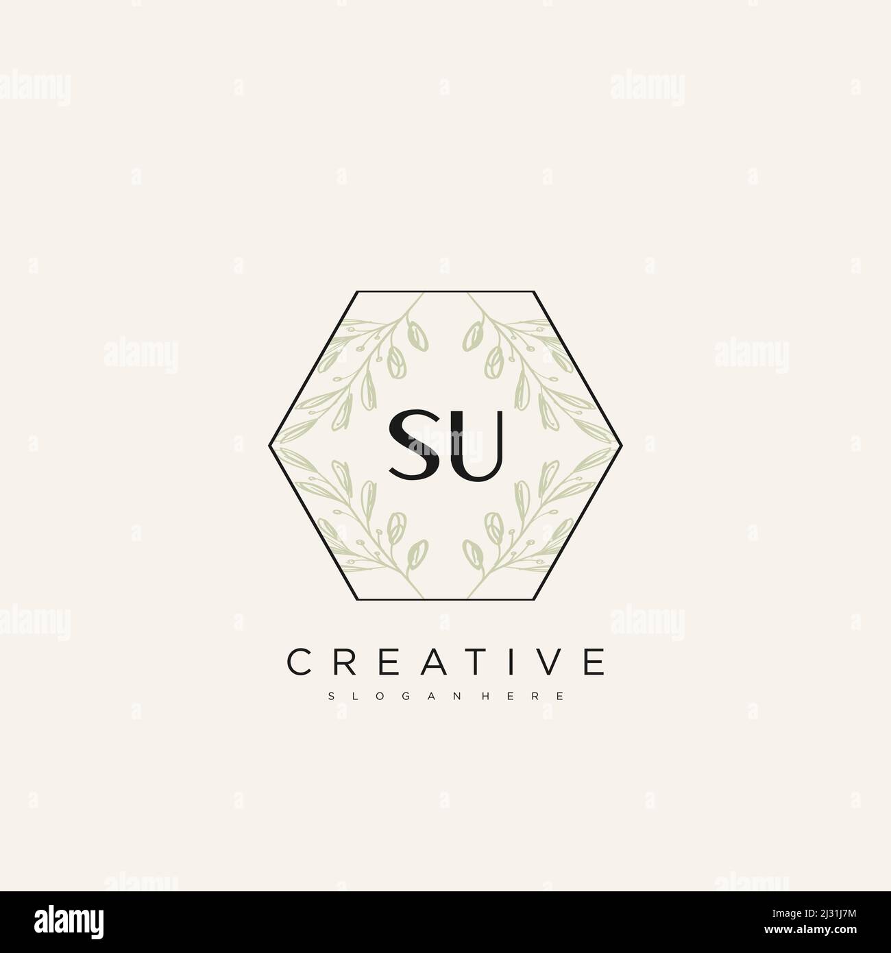 SU Anfangsbuchstabe Blume Logo Vorlage Vektor Premium-Vektor Stock Vektor