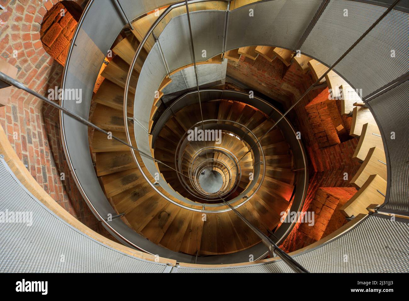 The Lighthouse, Spiral Staircase, Mackintosh Tower, Center for Design and Architecture, Glasgow, Schottland, Großbritannien Stockfoto