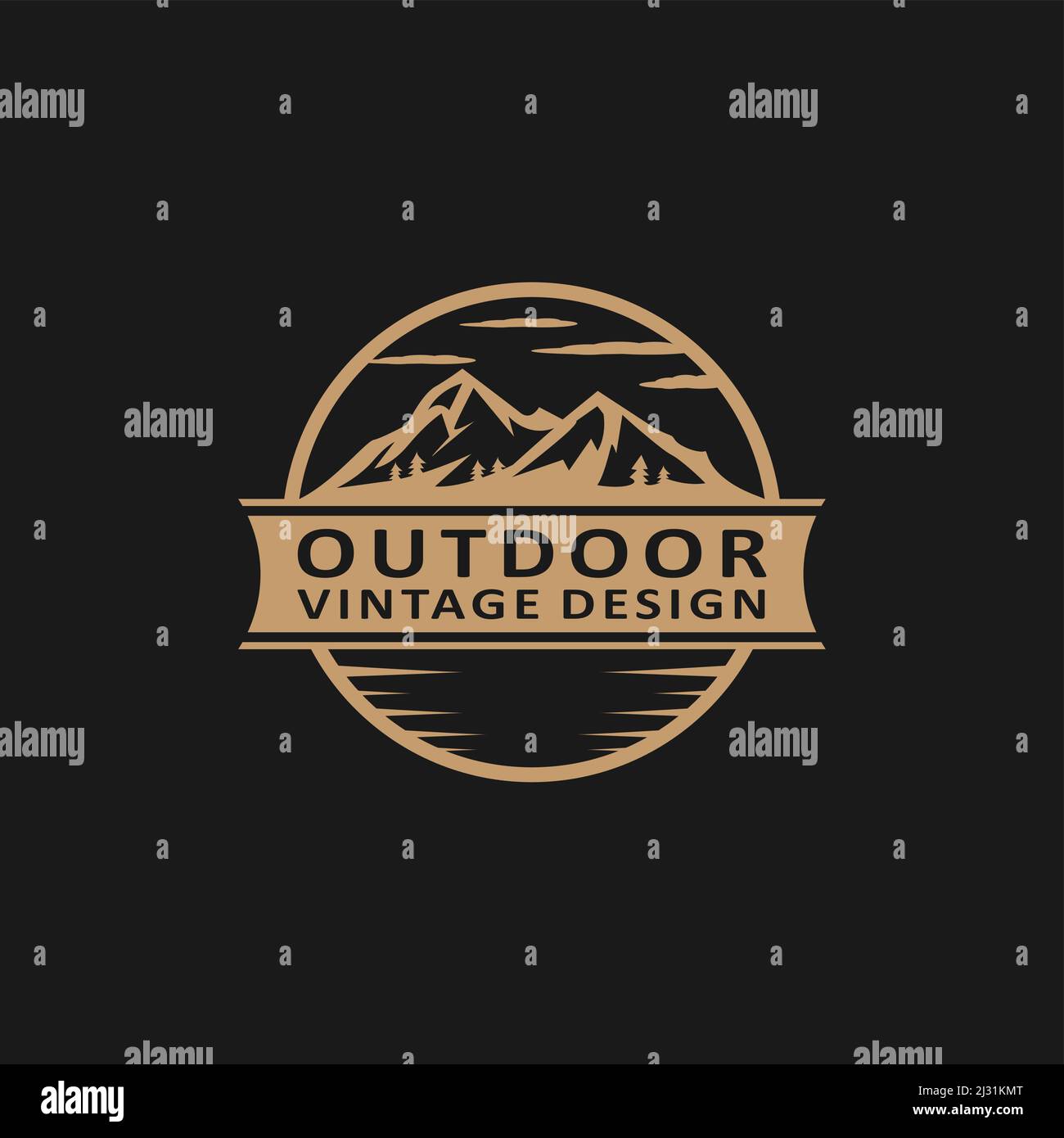 Retro-Logo im Außenbereich Stock Vektor