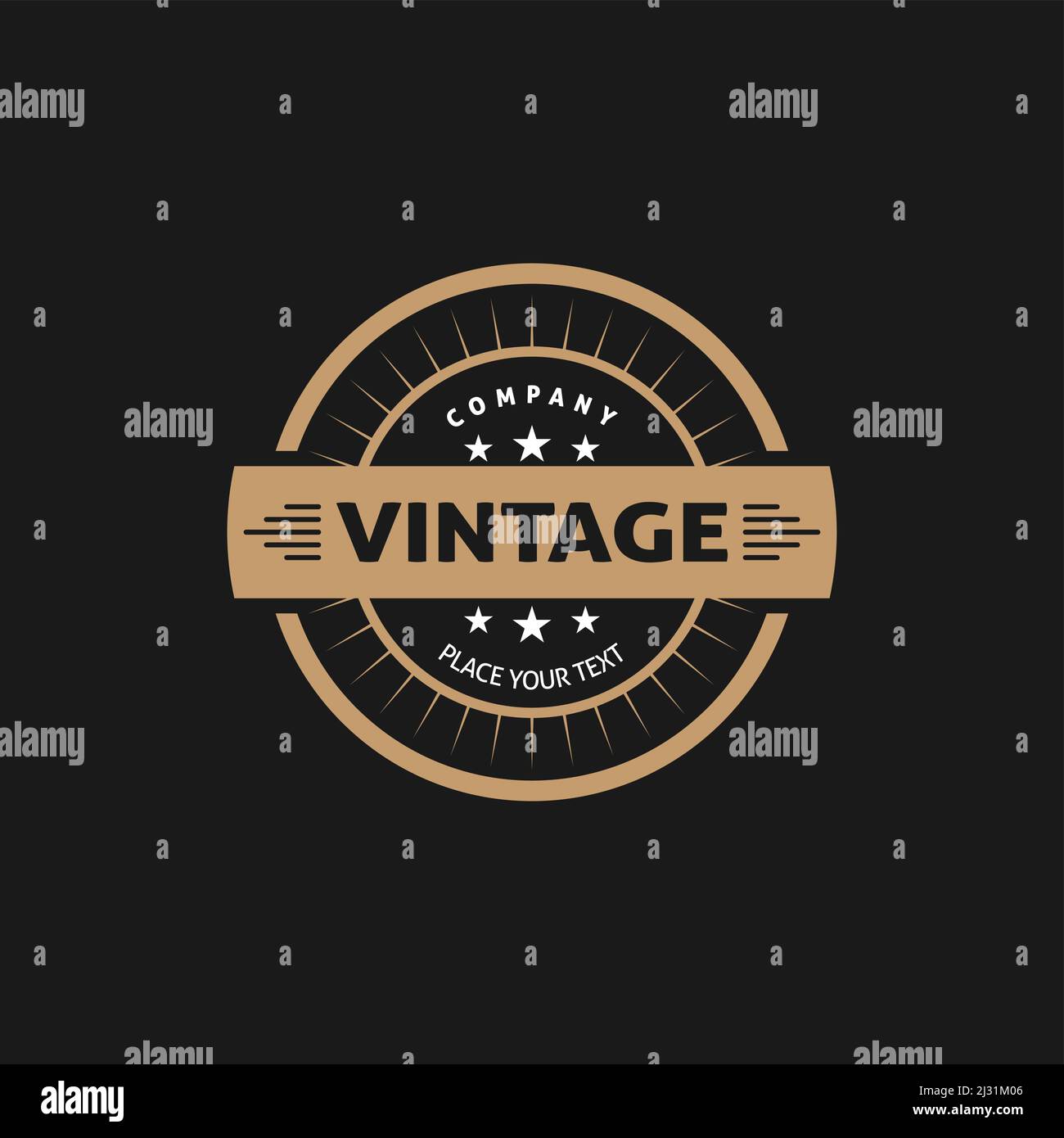 Circle Retro-Logo im Vintage-Stil Stock Vektor