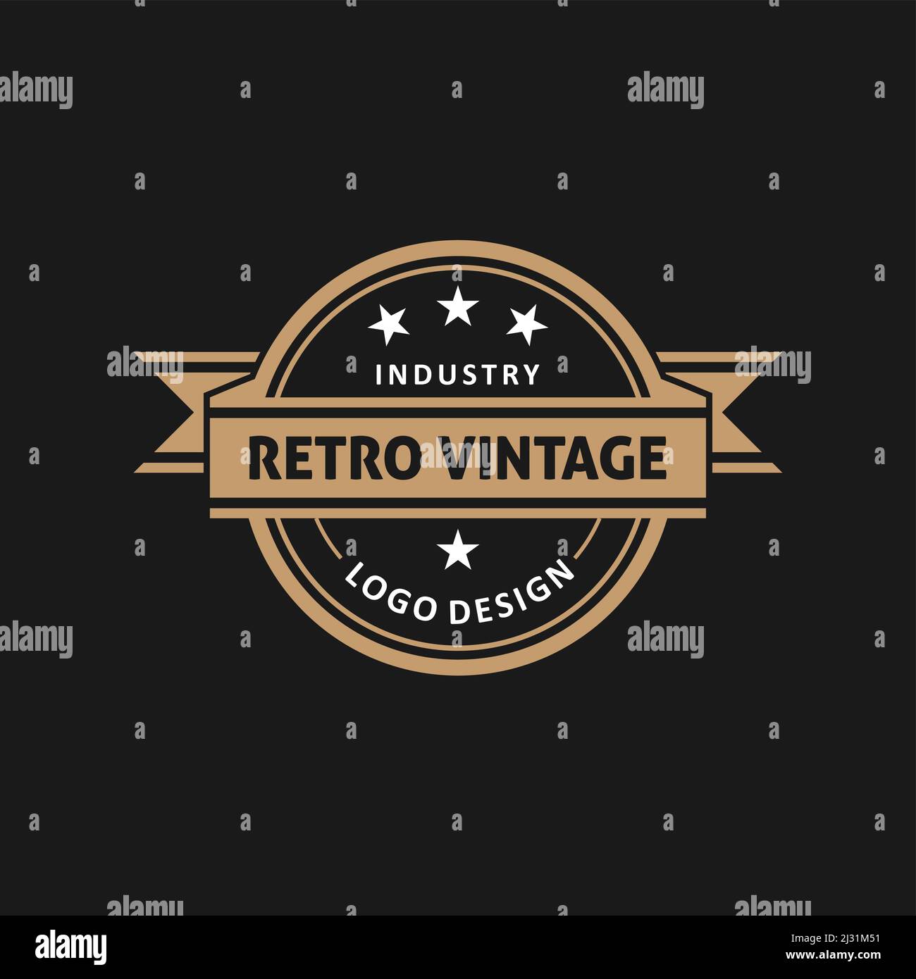 Circle Retro-Logo im Vintage-Stil Stock Vektor
