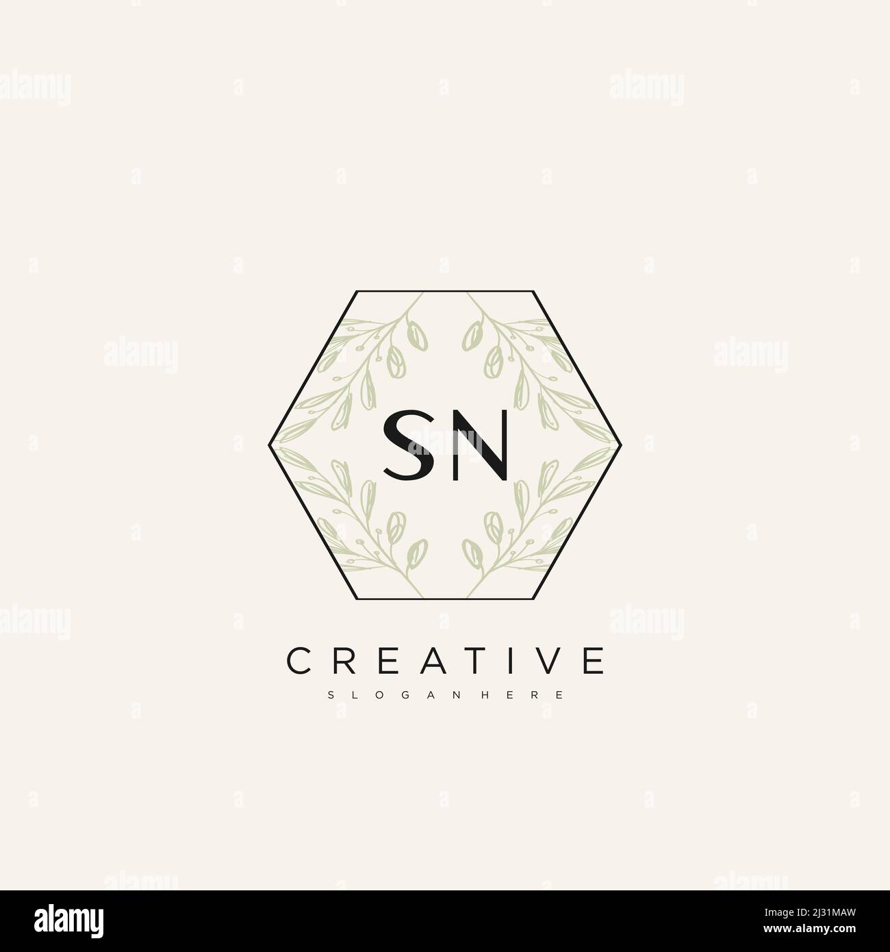 SN Anfangsbuchstabe Blume Logo Vorlage Vektor Premium Vektor Stock Vektor