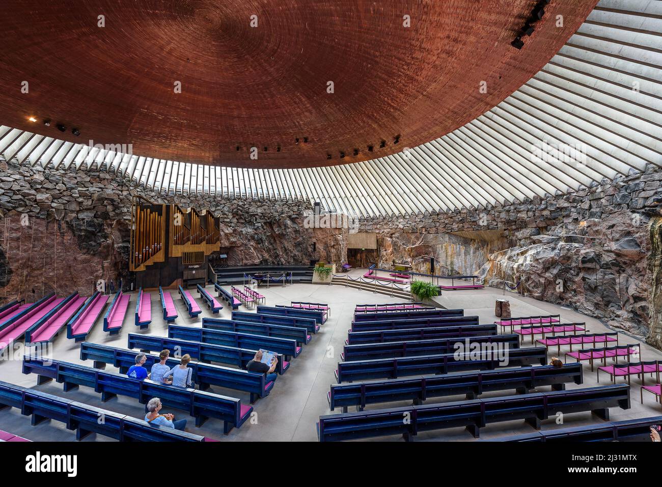 Rock Church Inside, Helsinki, Finnland Stockfoto