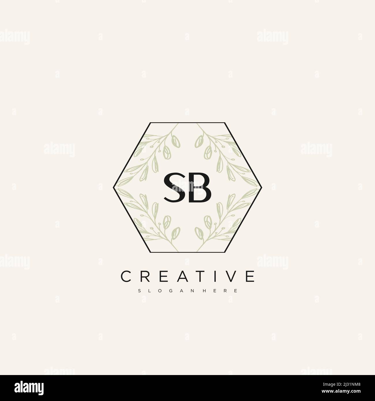 SB Anfangsbuchstabe Blume Logo Vorlage Vektor Premium-Vektor Stock Vektor