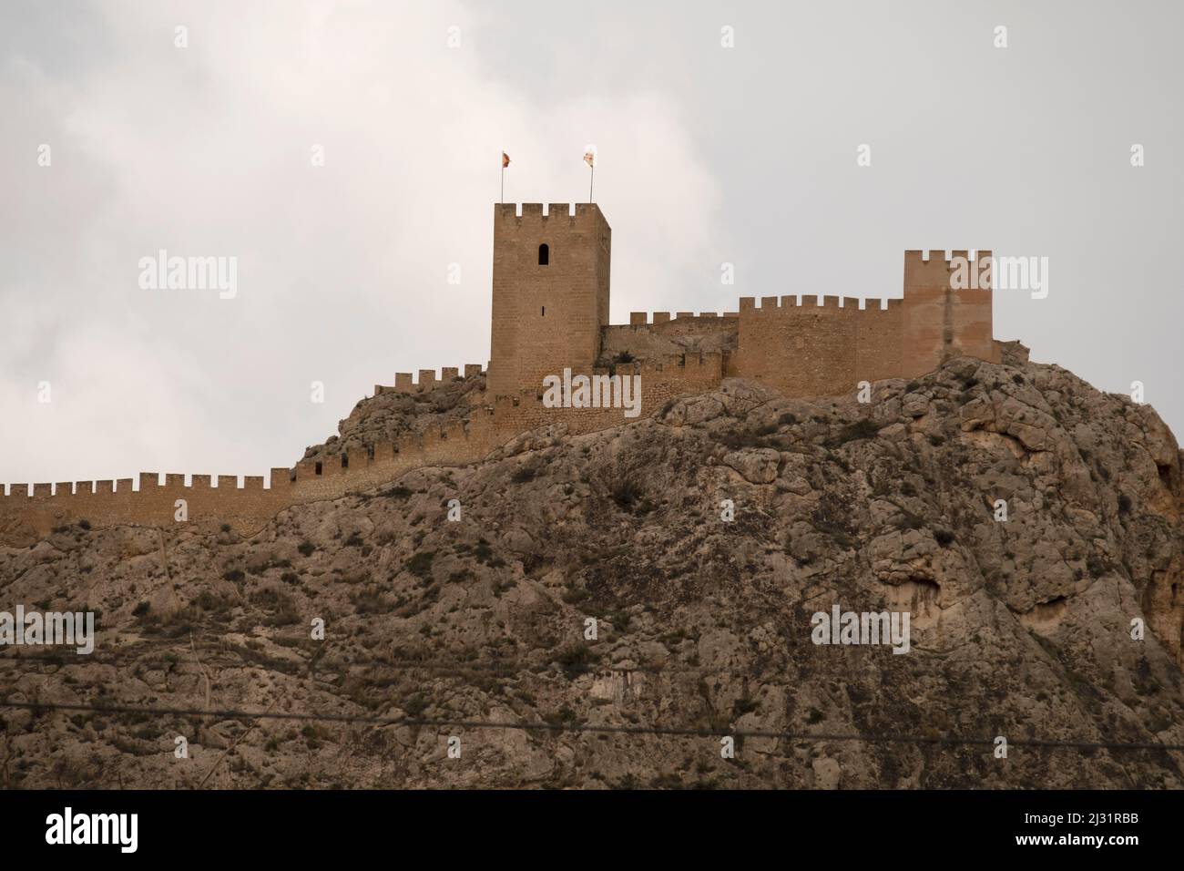 SAX Castle Spanien, Valencia Region Stockfoto