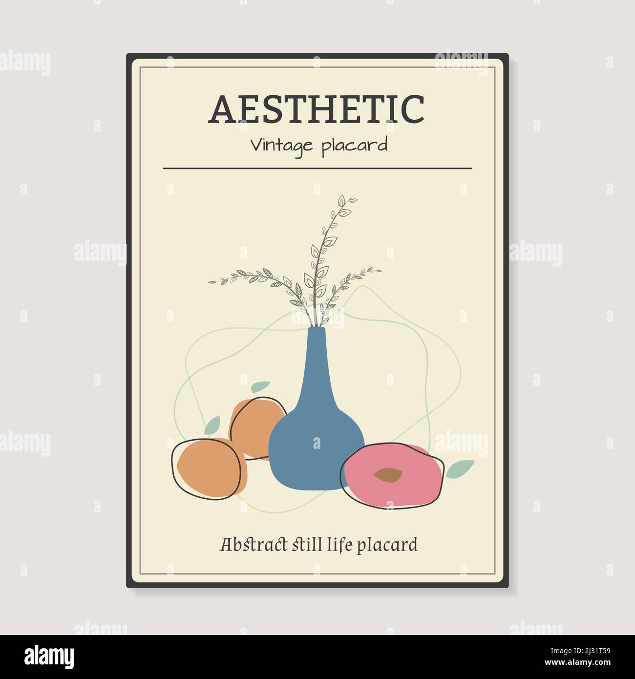 Abstrakte botanische Plakatkunst Stock Vektor