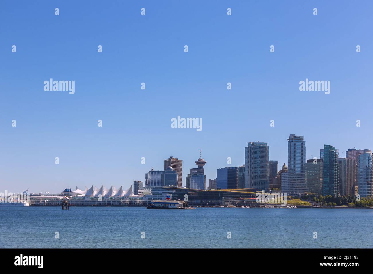 Vancouver, Coal Harbour, Convention Center und Canada Place, Blick vom Stanley Park, Hallelujah Point Stockfoto