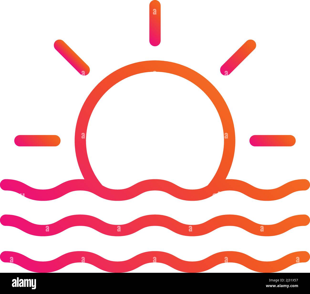 „Sun Rise Vector Icon“-Design-Illustration Stock Vektor
