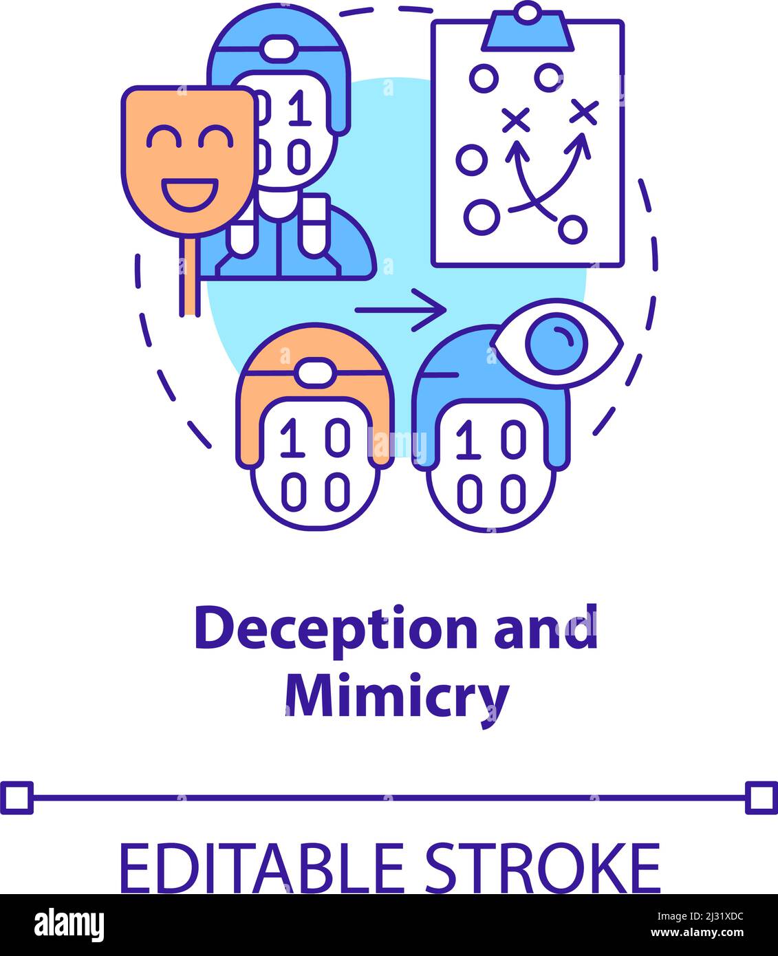 Täuschung und Mimikry Concept Icon Stock Vektor