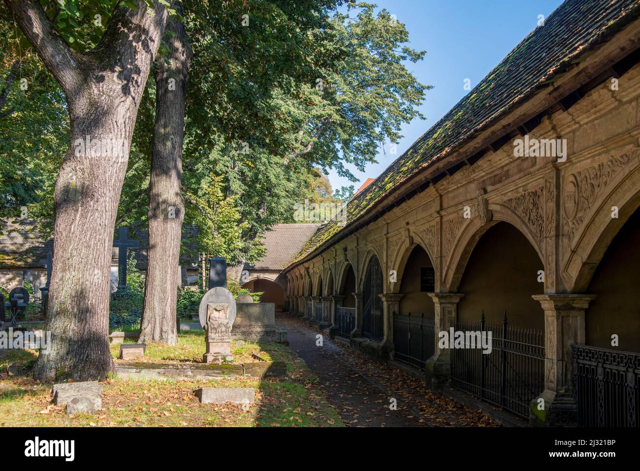 Stadtgottesacker, Friedhof, nach dem Vorbild italienischer Camposanto-Systeme, Saalestadt Halle, Sachsen-Anhalt, Deutschland Stockfoto