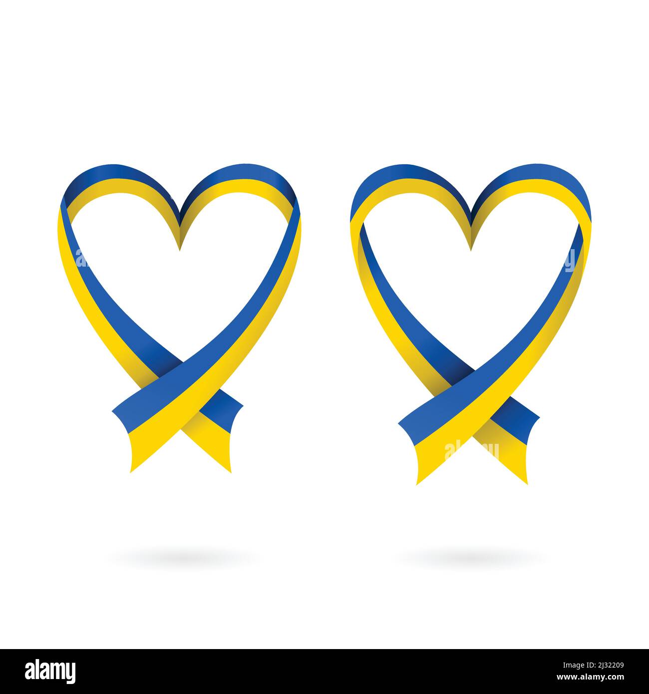 Ukrainische nationale Fahne Band Herz Stock Vektor