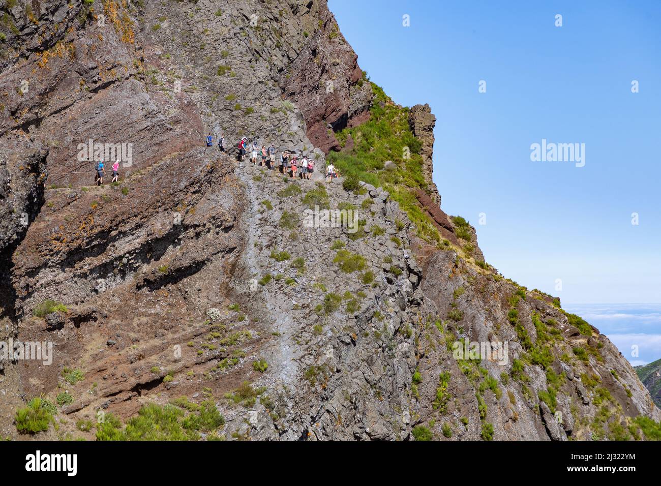 Pico do Arieiro, Pico Ruivo, Gipfel, Pfad PR1 Stockfoto