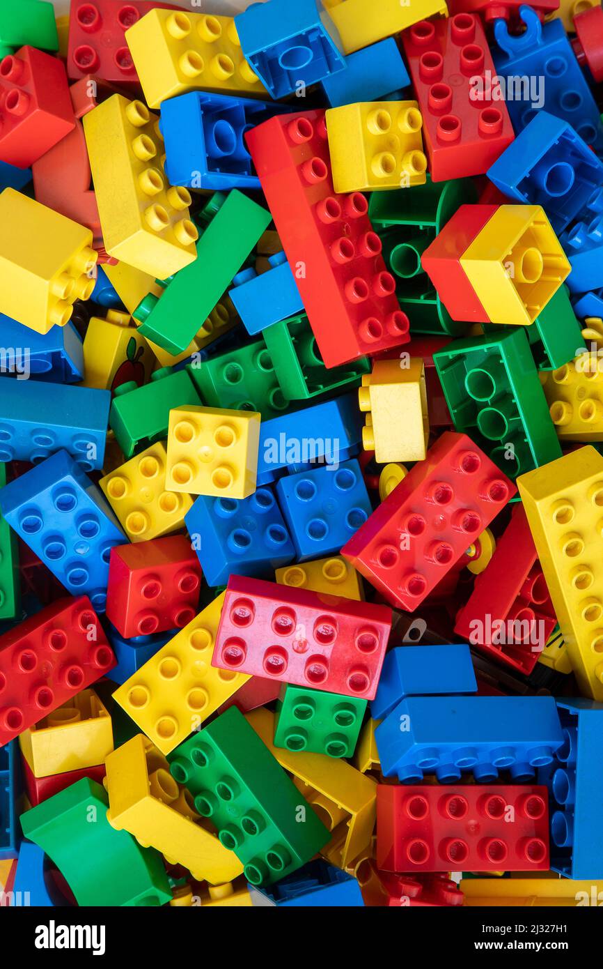 LEGO besteht aus Kunststoff Stockfoto