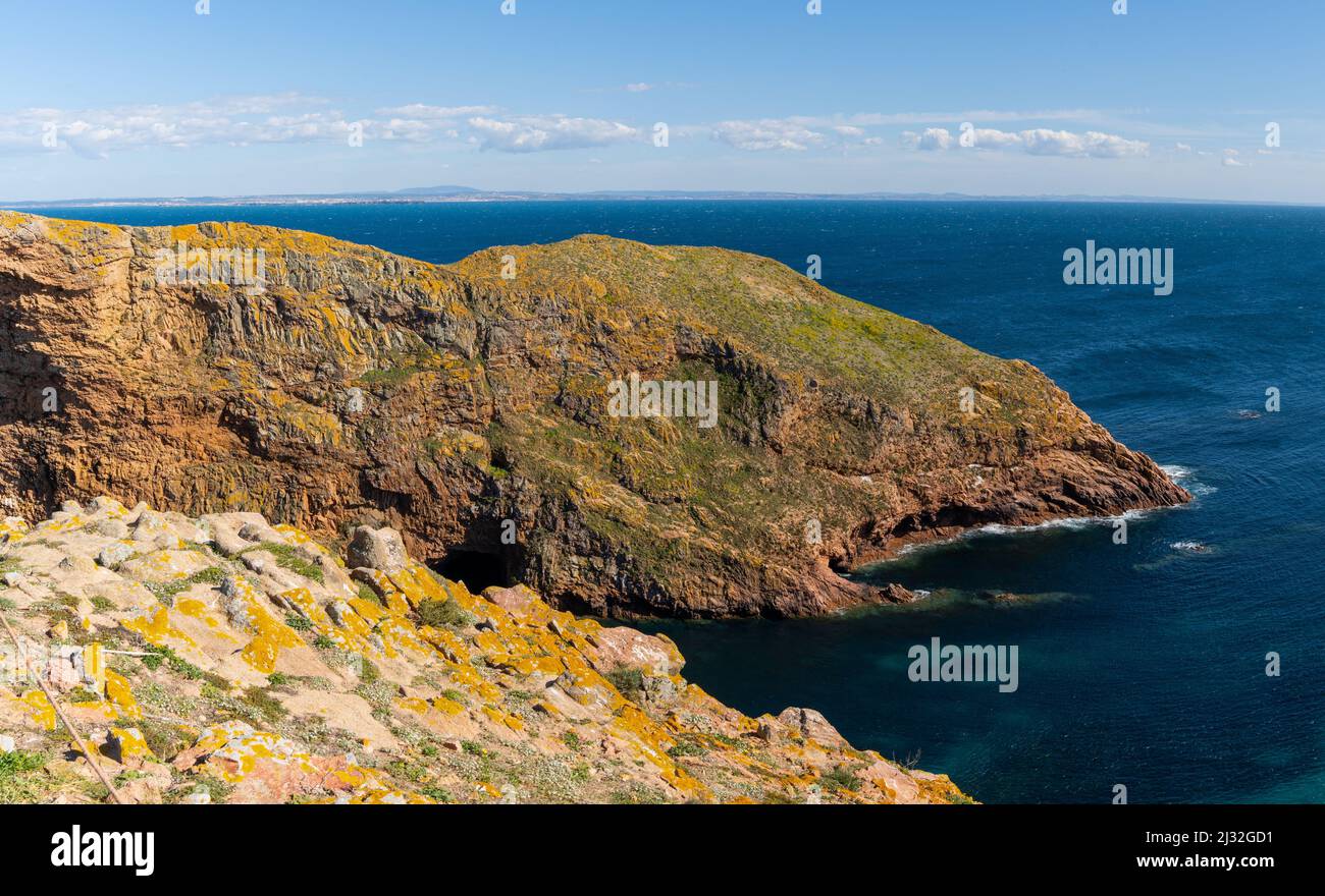 Blick auf das Naturschutzgebiet der Berlenga Island Stockfoto