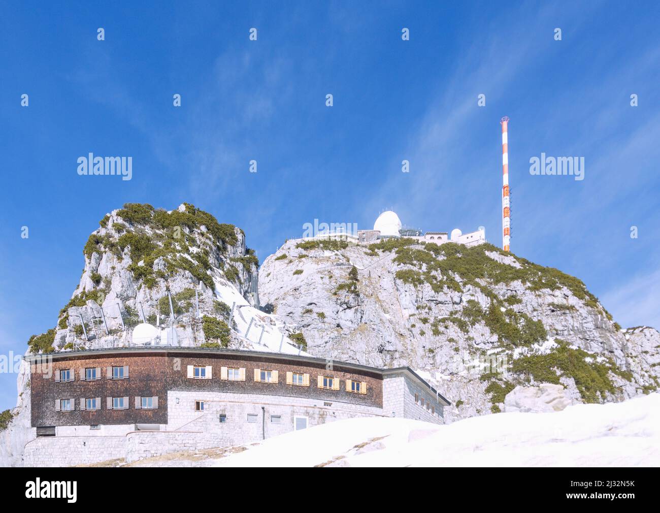 Wendelstein; BR-Haus, Observatorium, Gipfel Stockfoto