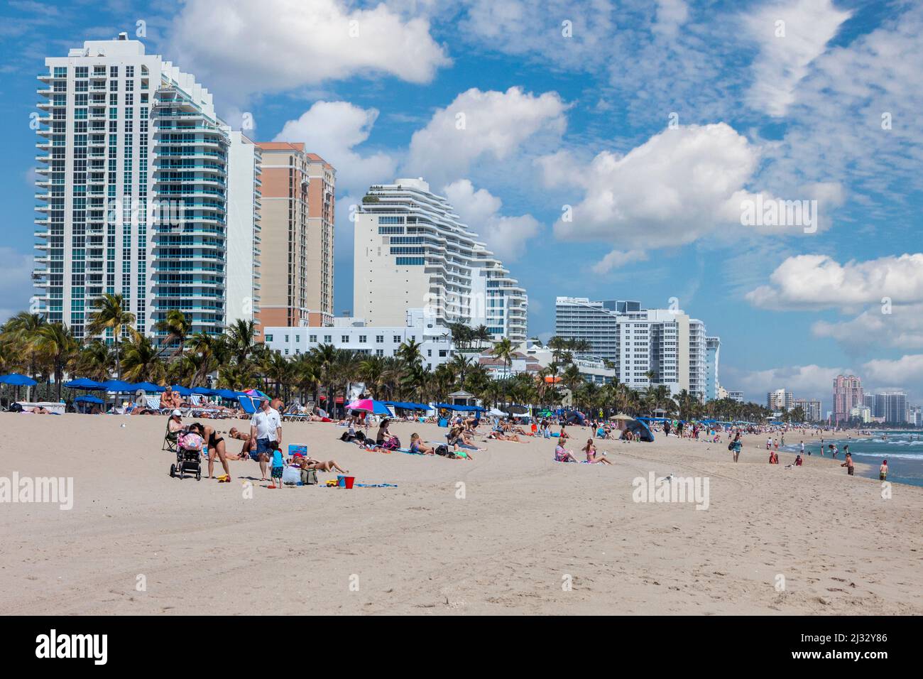 Ft. Lauderdale, Florida.  Strand-Szene. Stockfoto