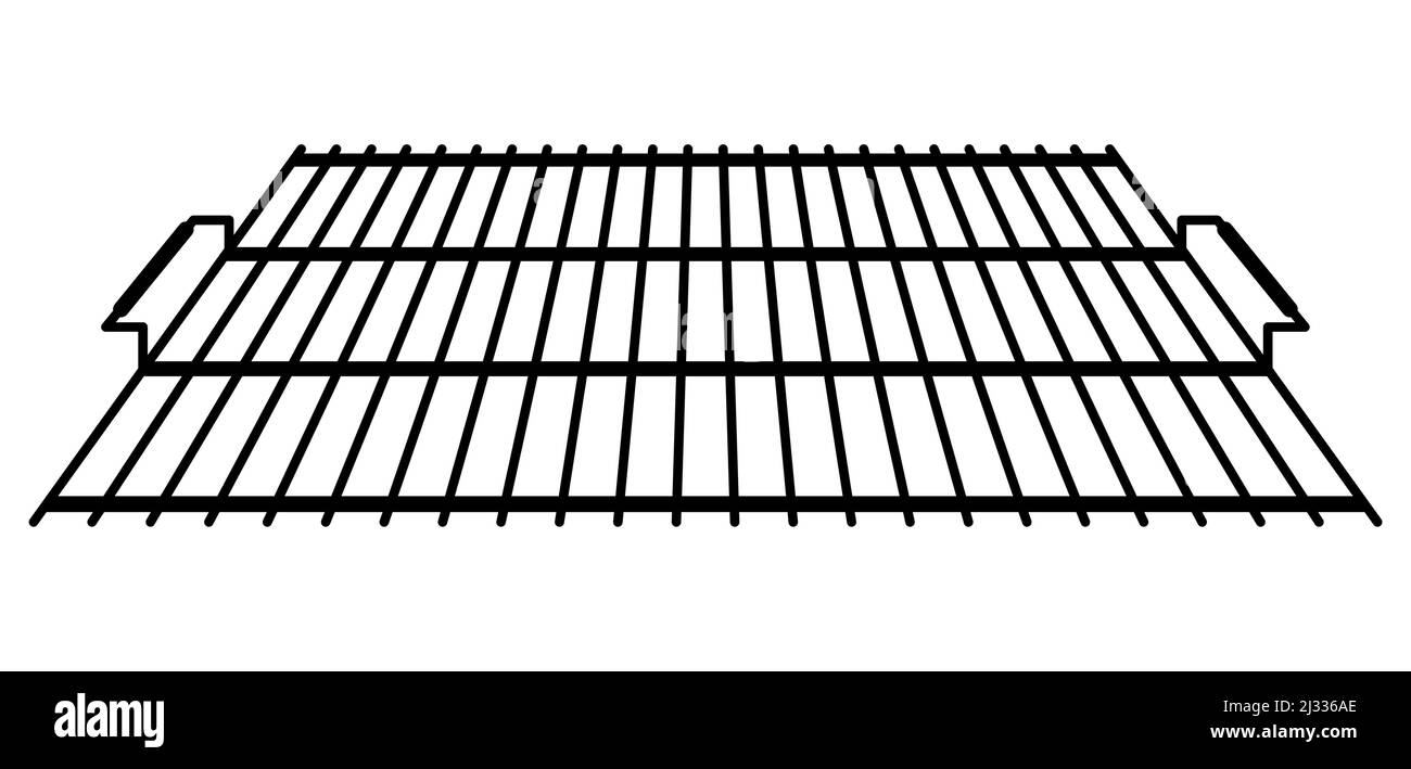 Abbildung des Gitterrostes aus Stahl. Stilisierte Küche und Restaurant Utensil. Stock Vektor