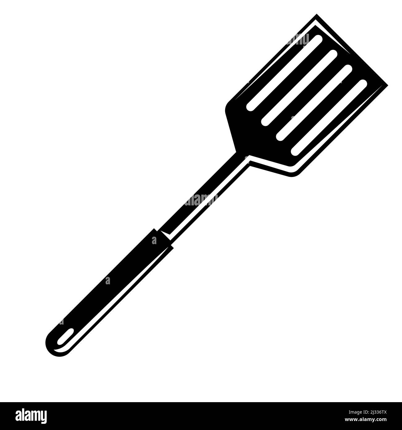 Abbildung des stählernen Kochspachtel. Stilisierte Küche und Restaurant Utensil. Stock Vektor