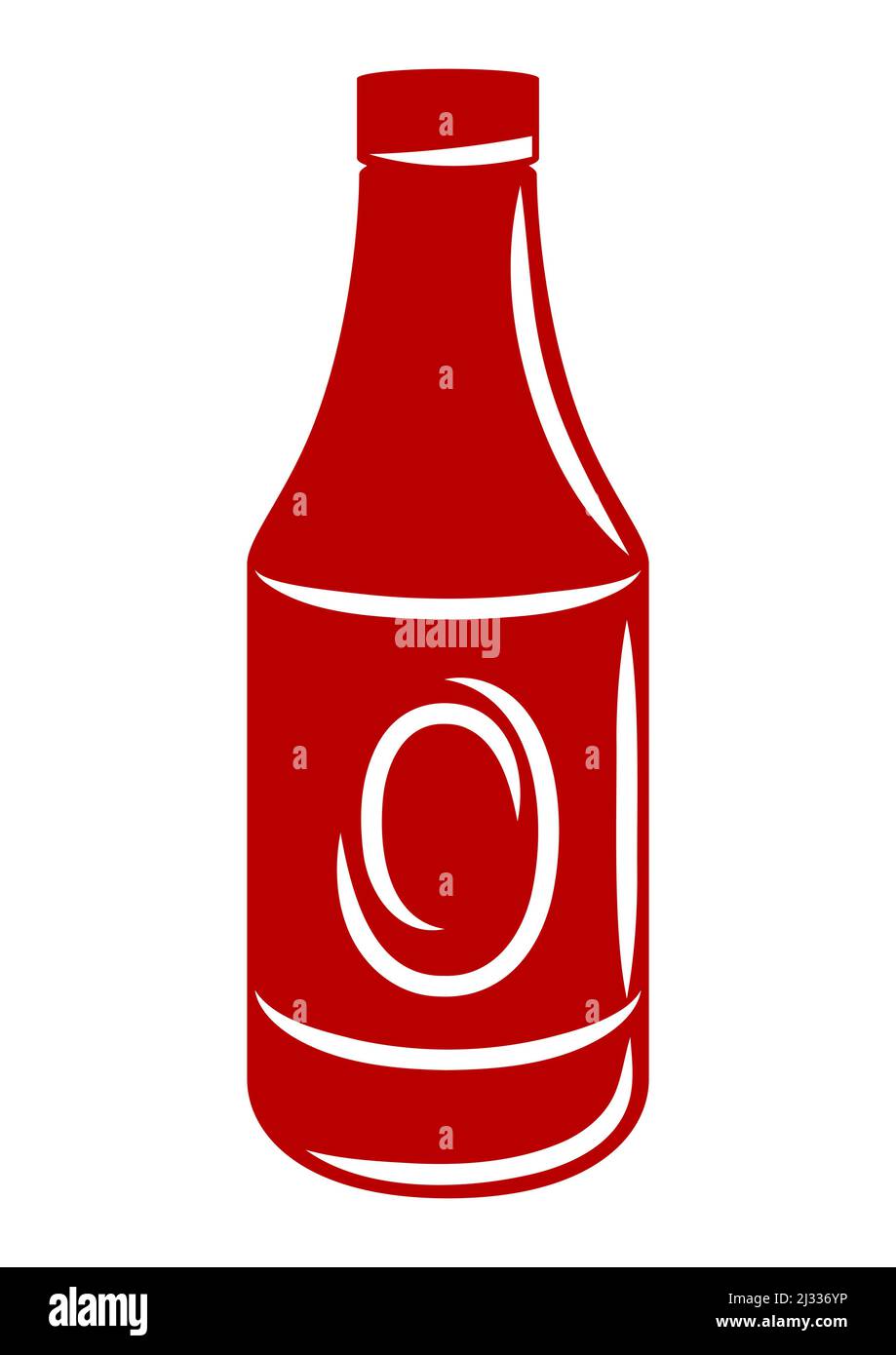 Abbildung einer Flasche mit Ketchup-Sauce. Küche und Restaurant Produkt. Stock Vektor