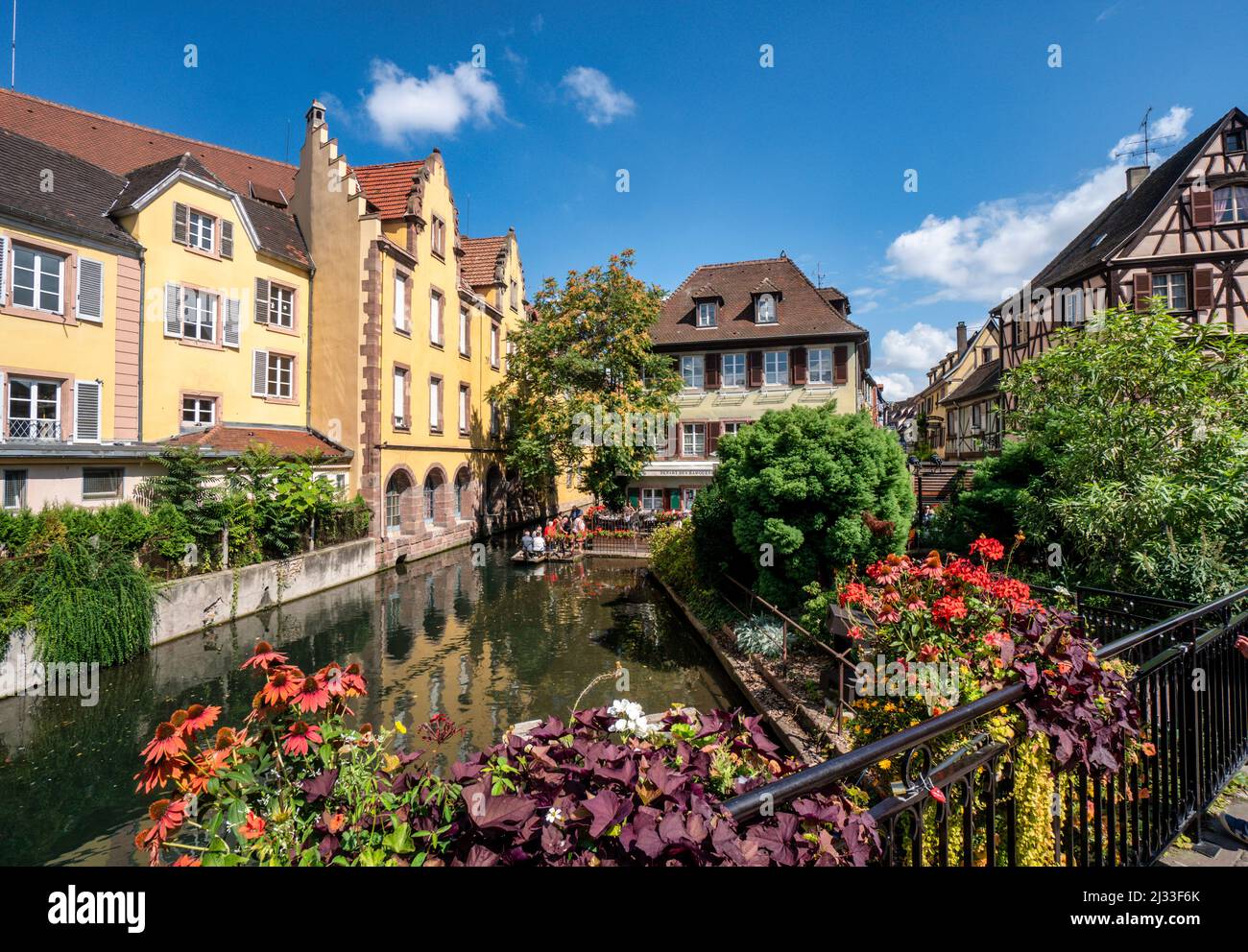 Canal in Little Venice, Colmar, Elsass, Frankreich, Europa Stockfoto