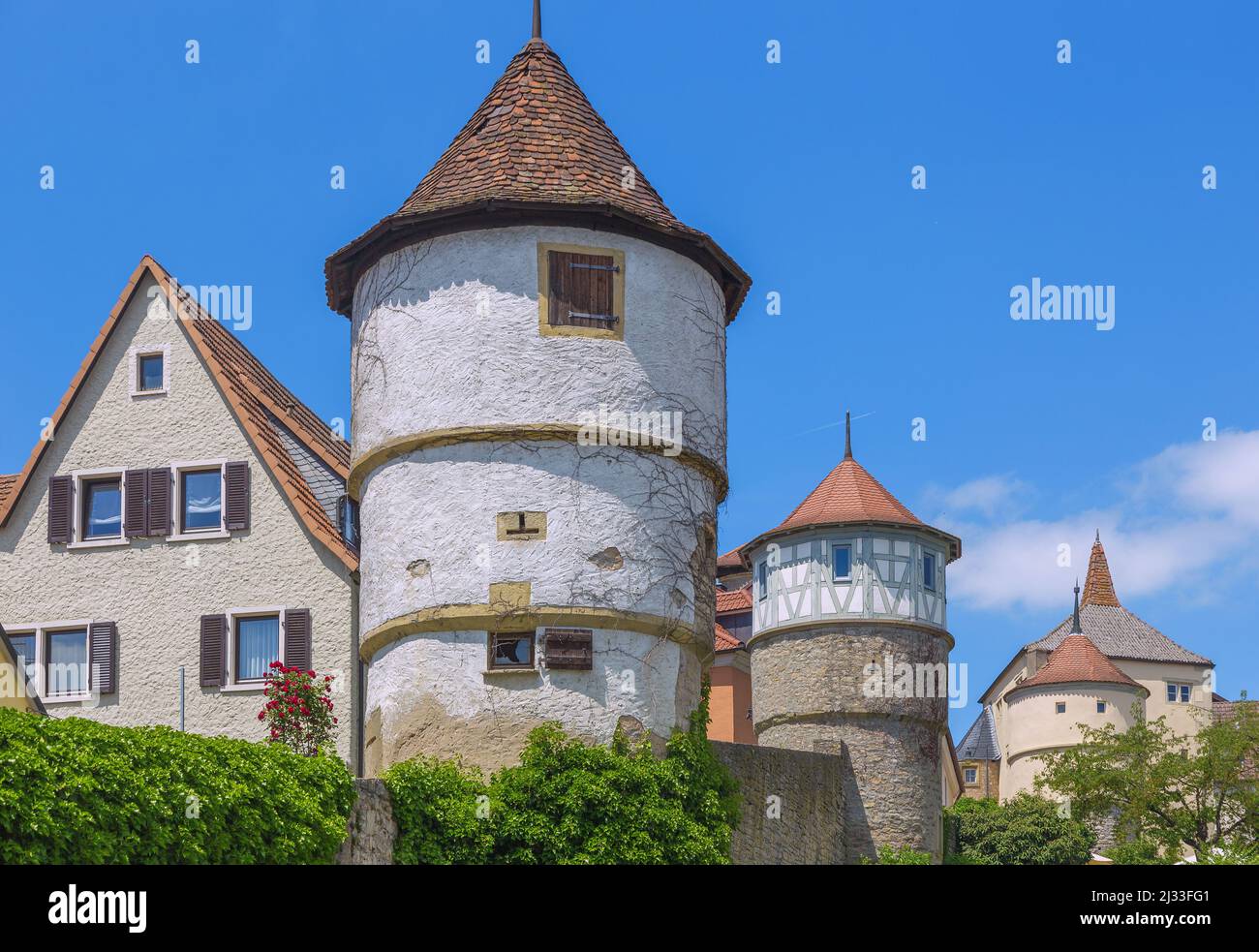 Dettelbach; Östliche Stadtmauer Stockfoto