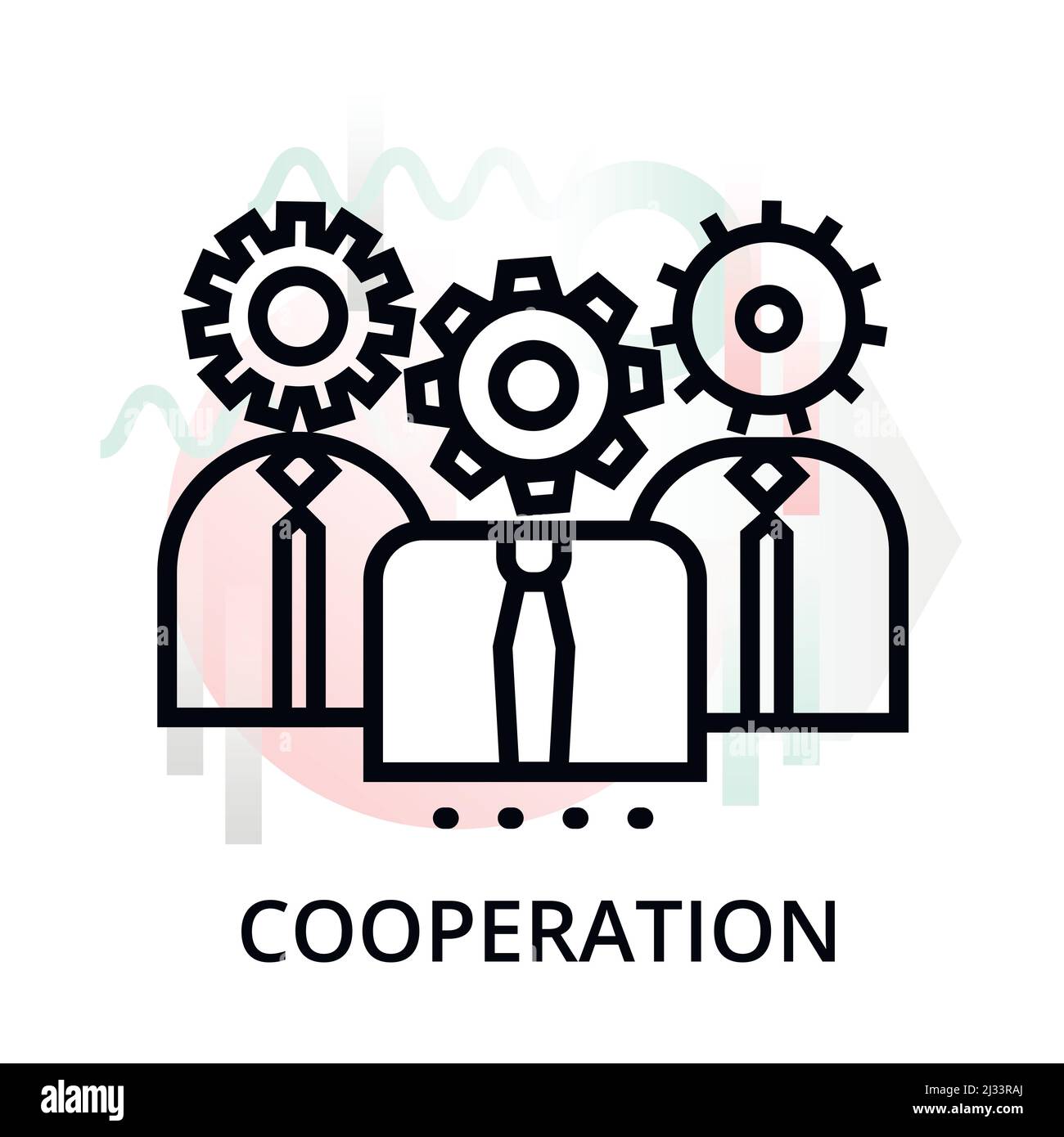 Kooperationskonzept Icon auf abstraktem Hintergrund aus Wissenschaft Icons Set, für Grafik und Webdesign, moderne editierbare Linienvektorillustration Stock Vektor Kooperationskonzept Icon auf abstraktem Hintergrund aus Wissenschaft Icons Set, für Grafik und Webdesign, moderne editierbare Linienvektorillustration Stock Vektor