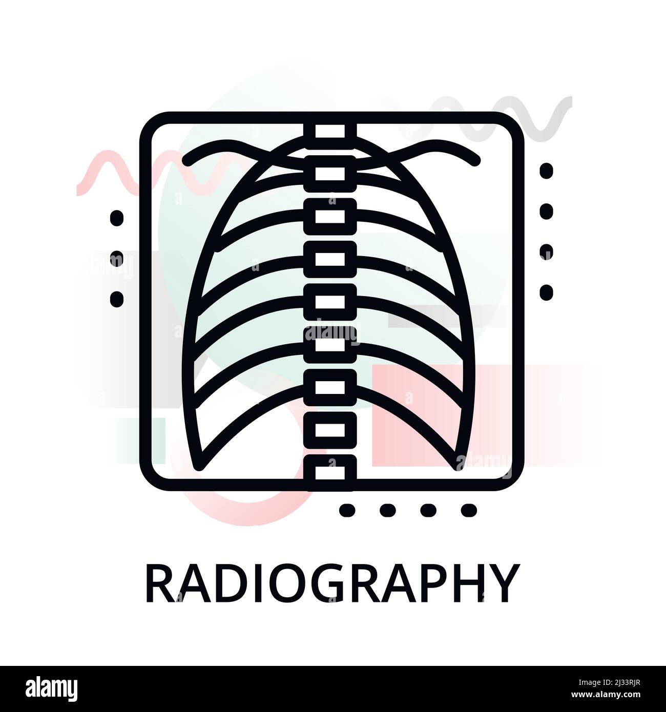 Moderne flach bearbeitbare Linie Design Vektor Illustration, Konzept der Radiographie Symbol auf abstraktem Hintergrund, für Grafik-und Web-Design Stock Vektor