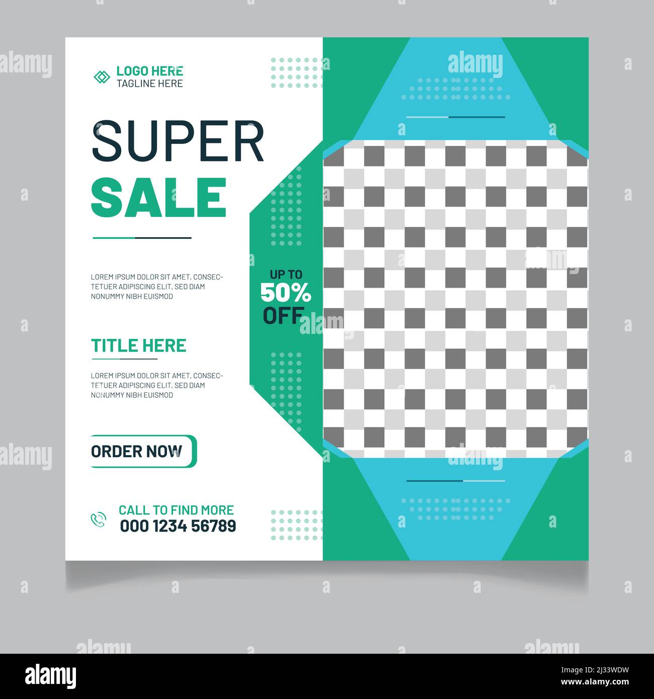 Super Sale bieten Social Media Post Vorlage Stock Vektor