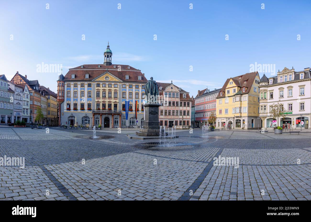 Coburg, Marktplatz, Rathaus, Prinz-Albert-Denkmal Stockfoto