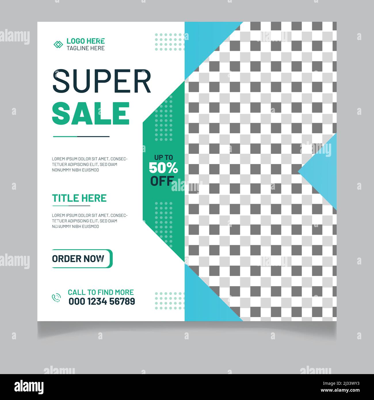 Super Sale bieten Social Media Post Vorlage Stock Vektor