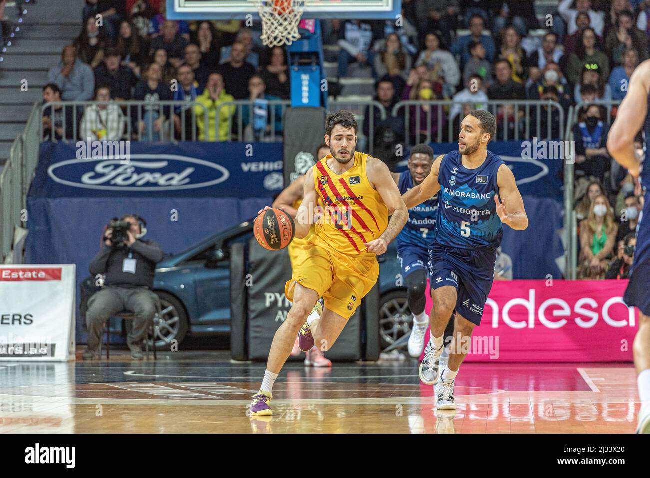 Andorra La Vella, Andorra : 2022 April 03 : Spieler des ACB-League-Spiels zwischen Mora Banc Andorra und FC Barcelona in Andorra La Vella. Stockfoto