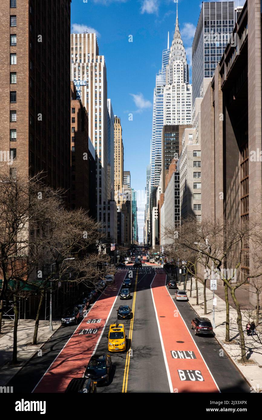 East 42. Street aus Sicht der Tudor City Overpass, NYC, USA, 2022 Stockfoto