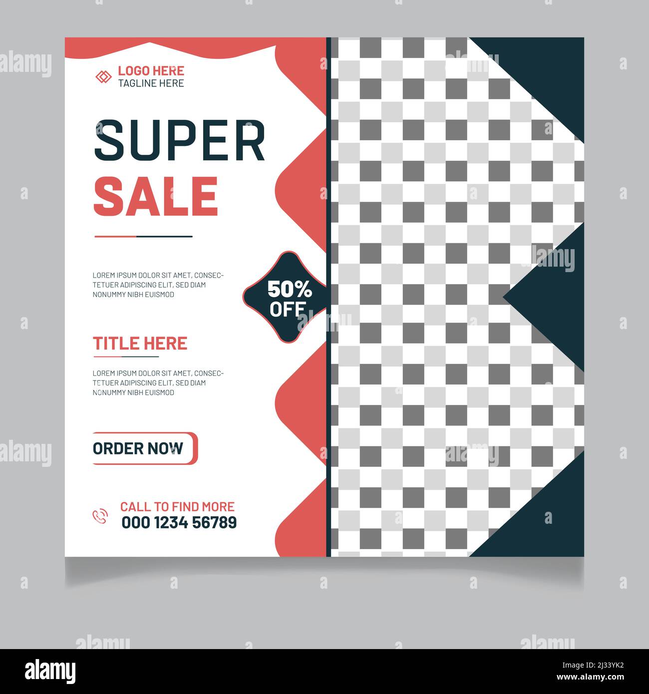 Super Sale bieten Social Media Post Vorlage Stock Vektor