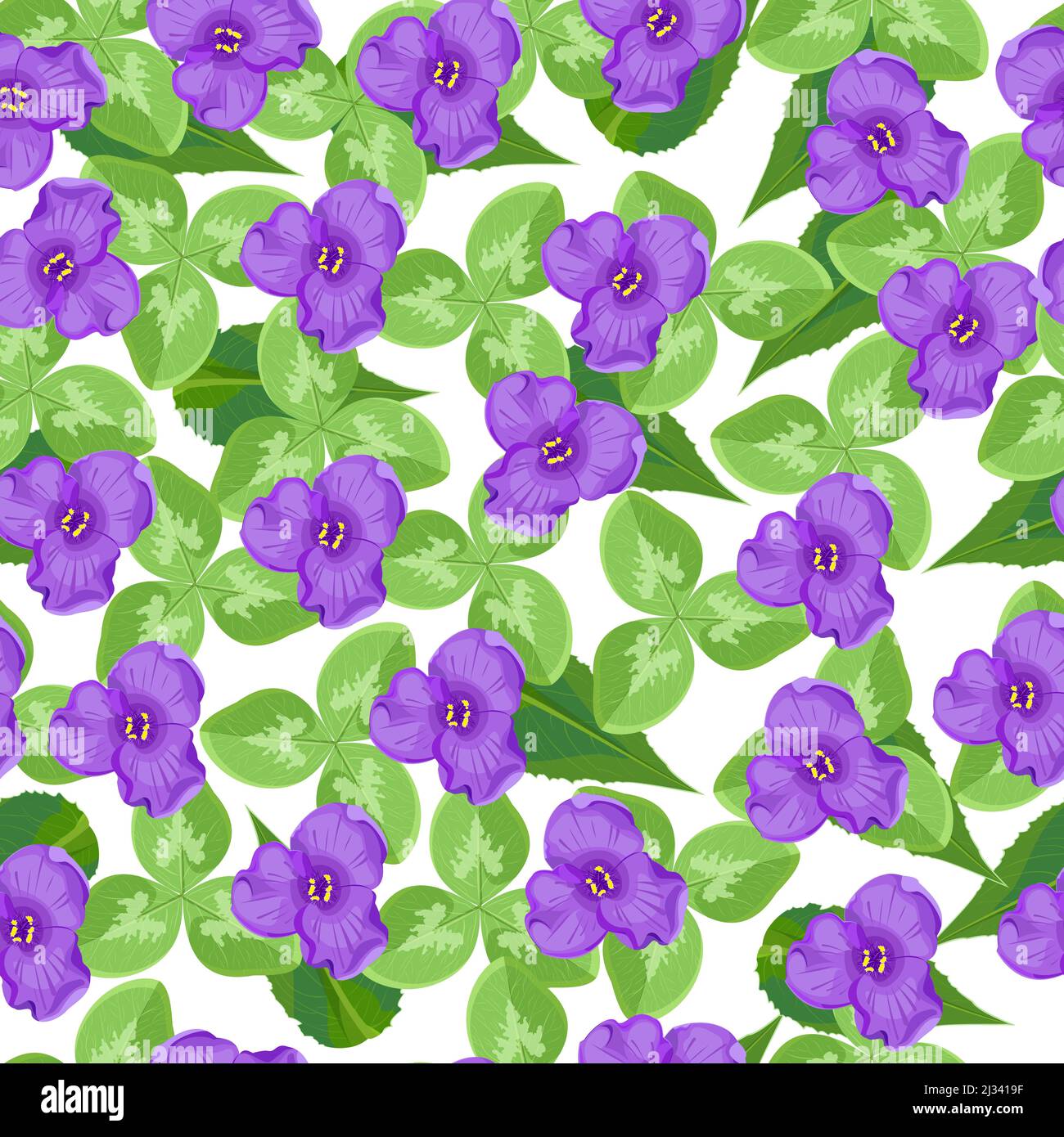 Nahtlose Muster mit Sommerblumen und Blätter auf einem weißen Hintergrund Stock Vektor