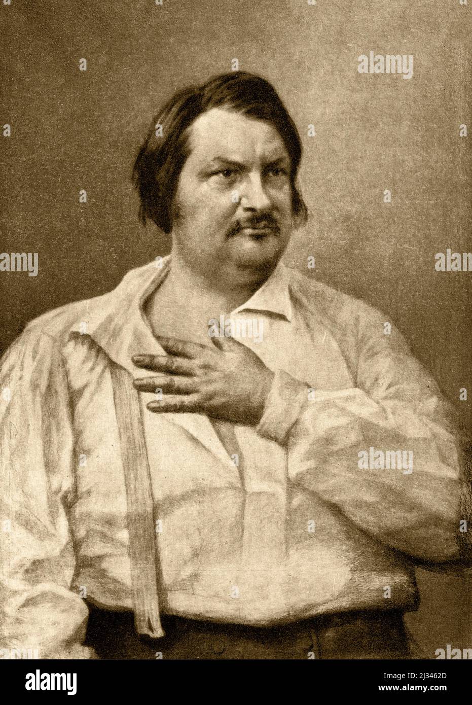 Porträt von Honorè De Balzac ( Tours, 20 maggio 1799 – Parigi, 18 agosto 1850 ) Daguerrotype 1842 Stockfoto