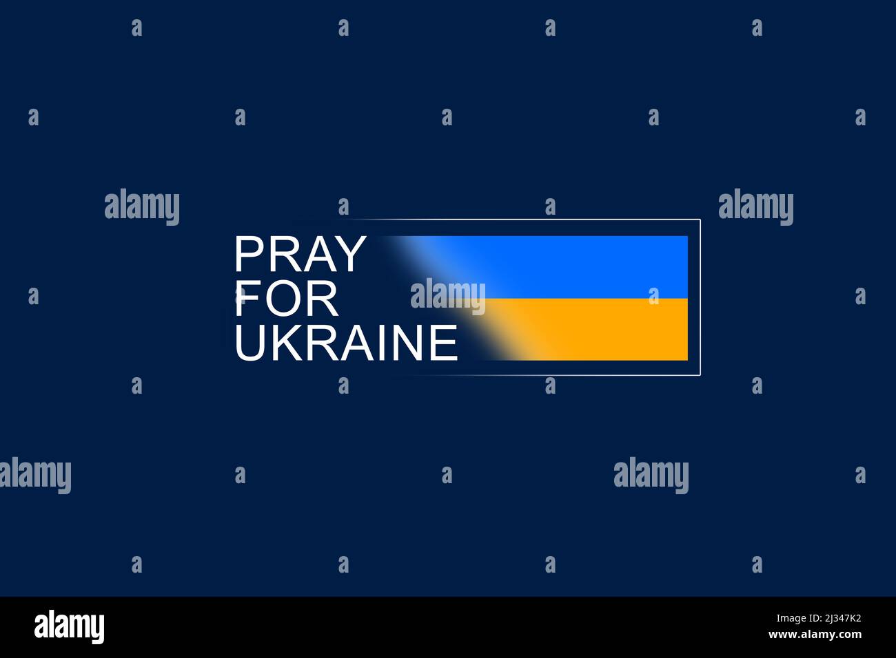 Beten Sie für die Ukraine, Ukraine Flagge beten Konzept Vektor Illustration. Betet für den Frieden in der Ukraine. Rette die Ukraine vor russland. Stockfoto