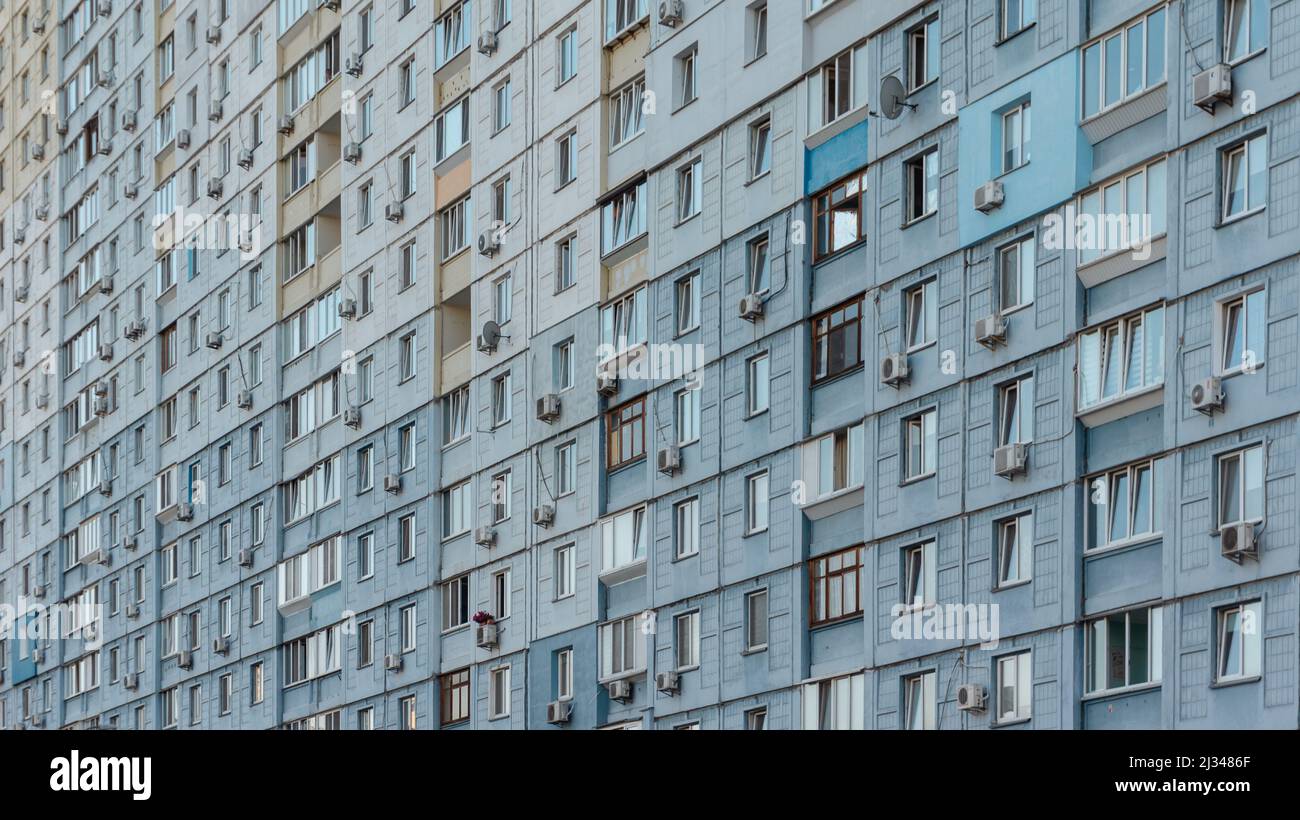 Schlafviertel und Gebäude der Großstadt, Stadtdschungel Architektur Stockfoto